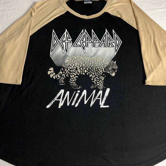 Def Lepperd T-Shirt Women's Size 2X Black/Yellow Crew Neck Graphic Raglan Sleeve - Picture 2 of 14